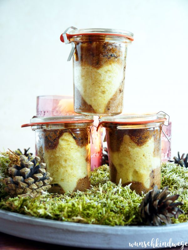 Weihnachtlicher Kuchen im Glas wunschkindwege