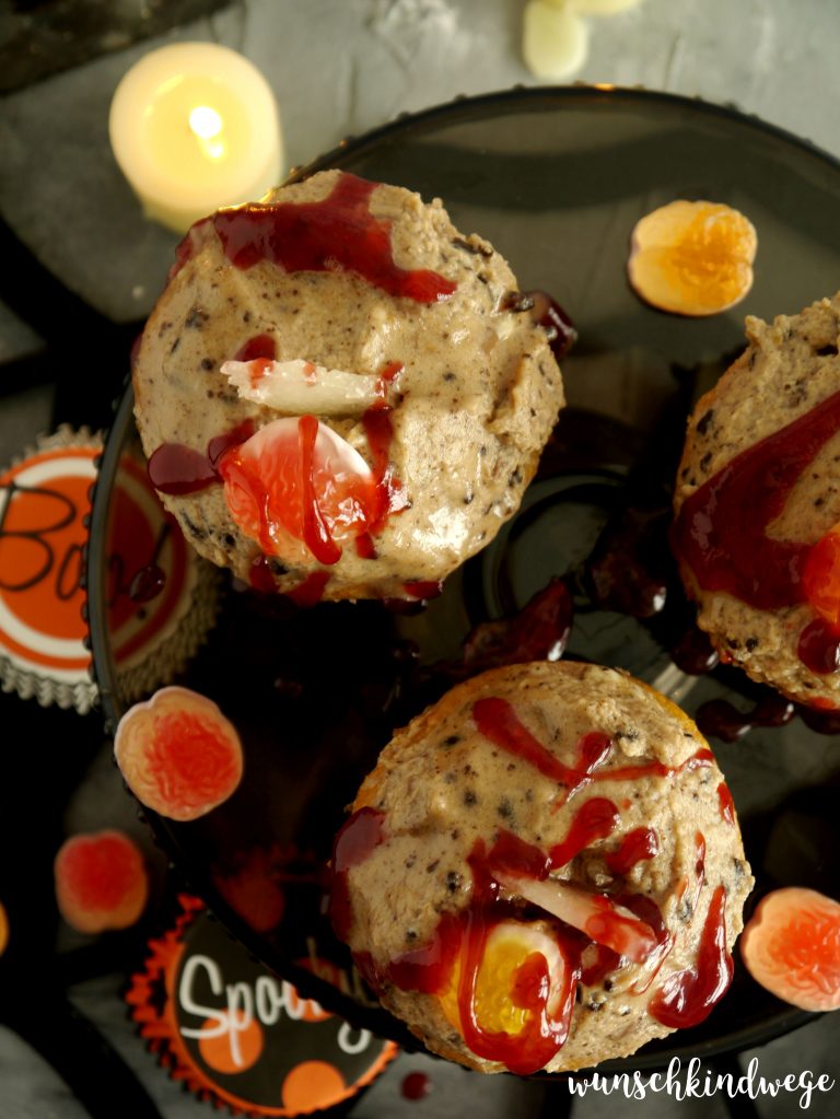 Glasscherben Cupcakes - Halloween Cupcakes mit Oreo Frosting